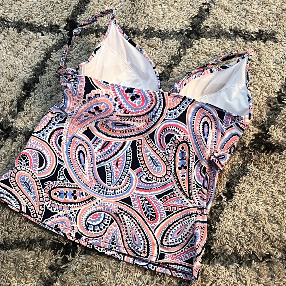 NWOT Island Escape Prado Beach Paisley Push-Up Underwire Tankini Top. - Picture 4 of 7